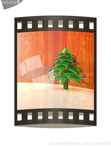 Image of Christmas background. 3d illustration. The film strip