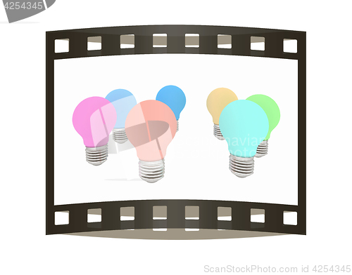 Image of lamps. 3D illustration. The film strip