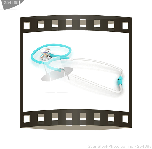 Image of stethoscope. 3d illustration. The film strip