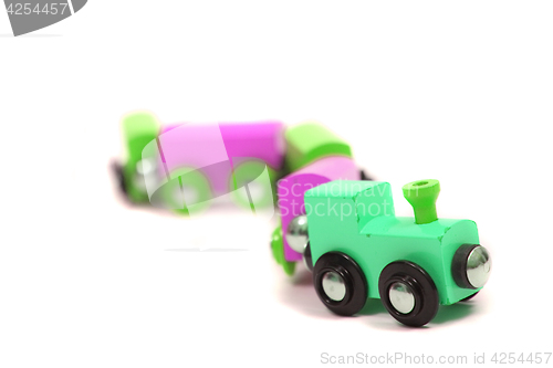 Image of old wooden toy train