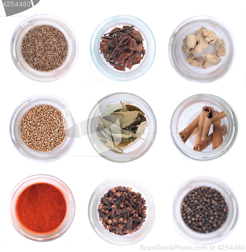 Image of different spices in the glass