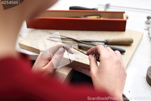 Image of Studio jewelery. Goldsmith, manufacture of jewelery