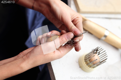 Image of Stone setting, studio jewelery.