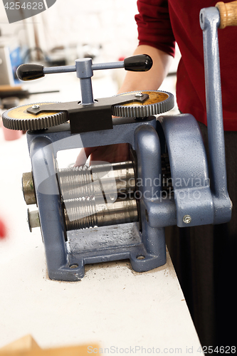 Image of Making rings, rolling rods. Workshop tools, rolling mill