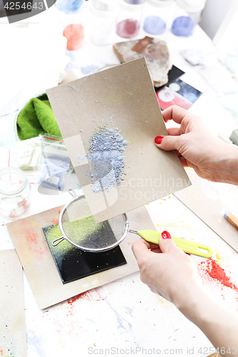 Image of pigments painting Shop for plastics, pigments painting Coloured pigments painting