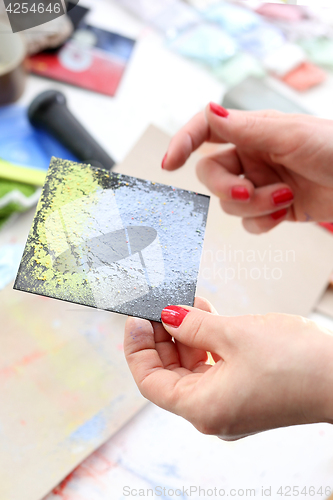 Image of Coloured pigments painting