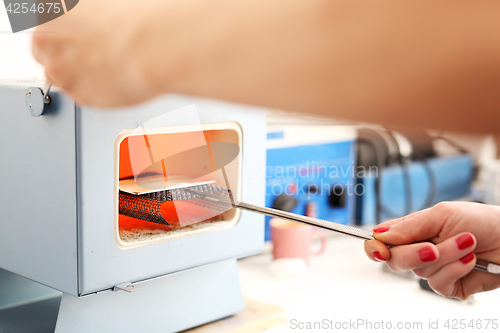 Image of Ceramic firing in the kiln chamber