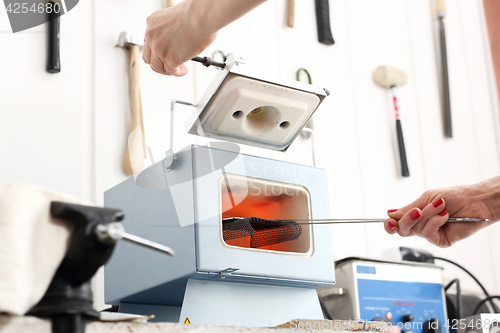 Image of Artistic studio, kiln for ceramics.