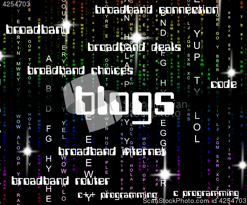 Image of Blogs Word Indicates Online Websites And Blogger