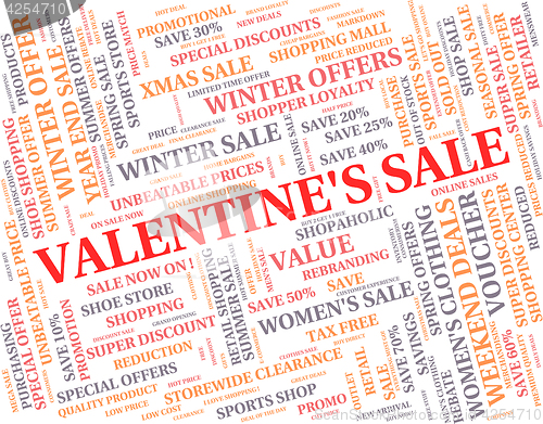 Image of Valentine\'s Sale Means Valentines Day And Bargains