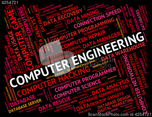 Image of Computer Engineering Represents Digital Word And Web