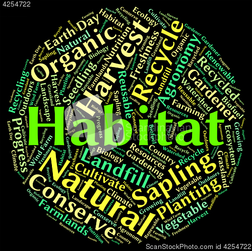 Image of Habitat Word Shows Animal Text And Dwelling