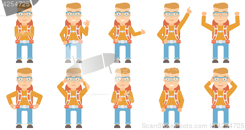 Image of Vector set of traveling people.