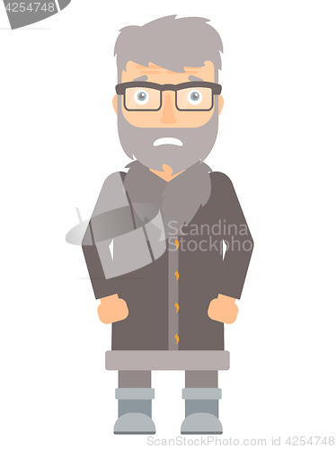 Image of Embarrassed hipster north man vector illustration.