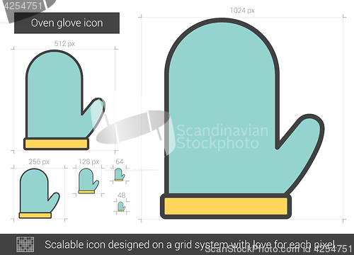 Image of Oven glove line icon.