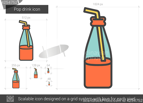 Image of Pop drink line icon.