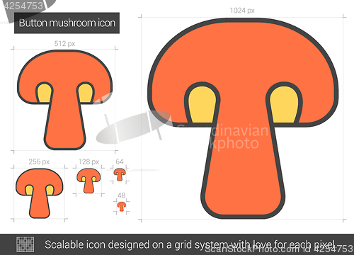 Image of Button mushroom line icon.