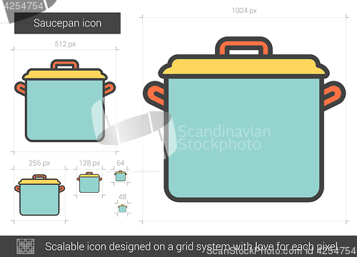 Image of Saucepan line icon.