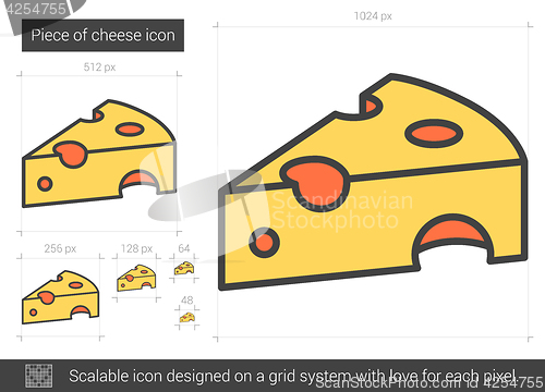 Image of Piece of cheese line icon.