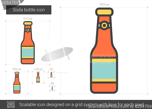 Image of Soda bottle line icon.