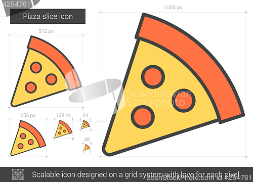 Image of Pizza slice line icon.