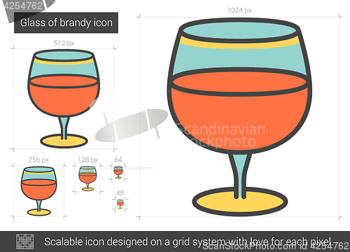 Image of Glass of brandy line icon.