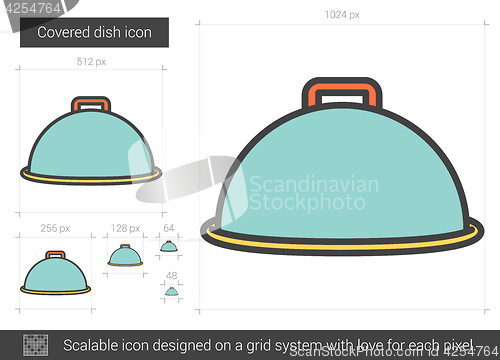 Image of Covered dish line icon.