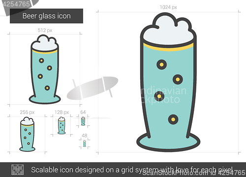 Image of Beer glass line icon.