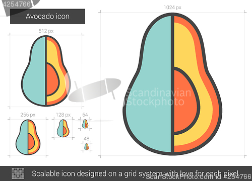 Image of Avocado line icon.