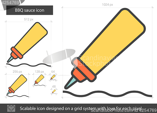 Image of BBQ sauce line icon.