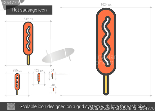Image of Hot sausage line icon.