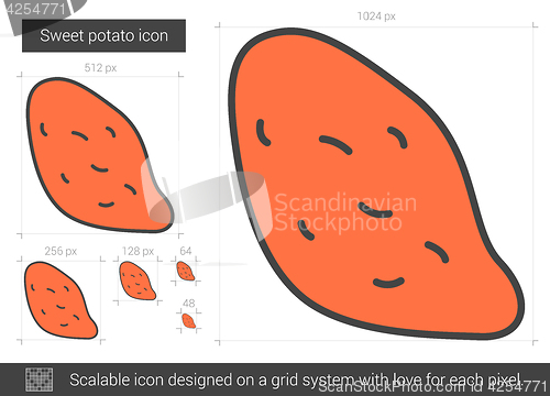 Image of Sweet potato line icon.