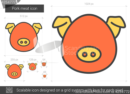 Image of Pork meat line icon.