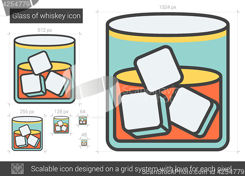 Image of Glass of whiskey line icon.