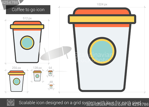 Image of Coffee to go line icon.