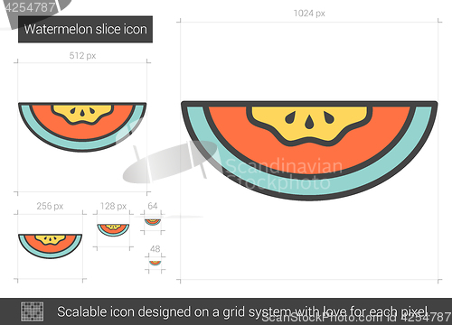 Image of Watermelon line icon.