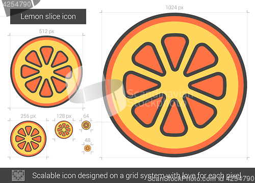 Image of Lemon slice line icon.