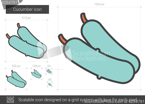 Image of Cucumber line icon.