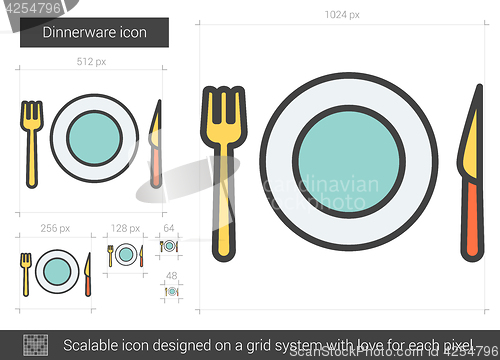 Image of Dinnerware line icon.