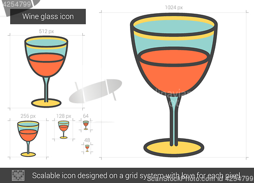 Image of Wine glass line icon.