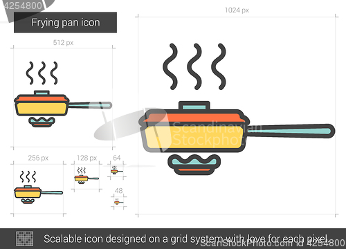 Image of Frying pan line icon.