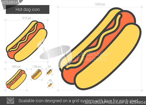 Image of Hot dog line icon.