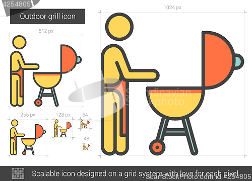 Image of Outdoor grill line icon.