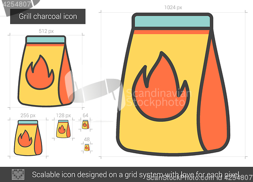 Image of Grill charcoal line icon.