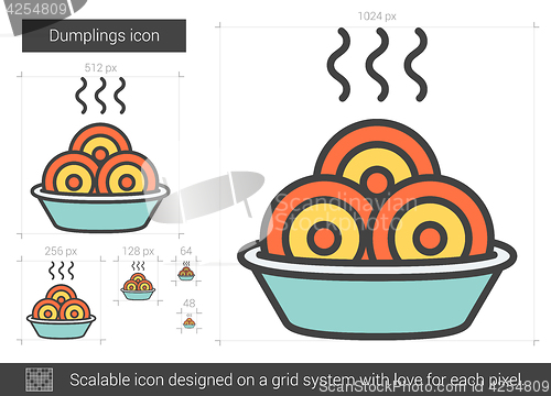 Image of Dumplings line icon.