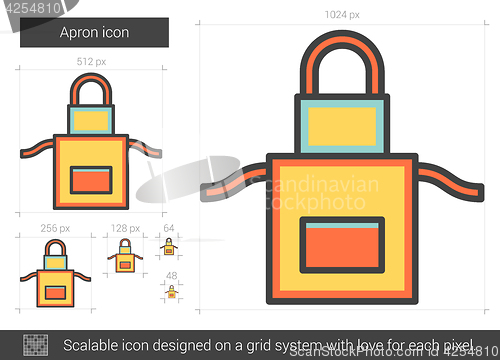 Image of Apron line icon.