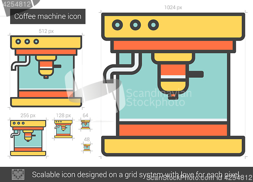 Image of Coffee machine line icon.