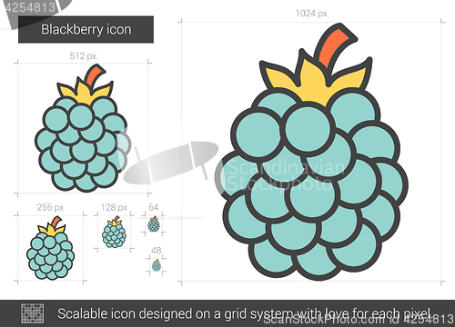 Image of Blackberry line icon.