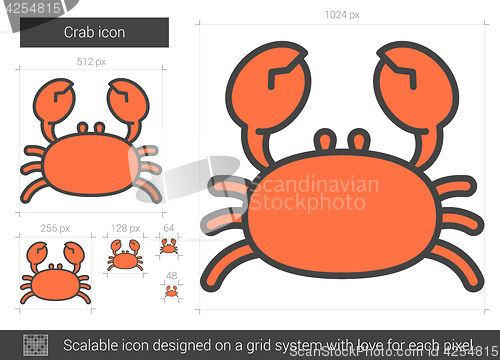 Image of Crab line icon.