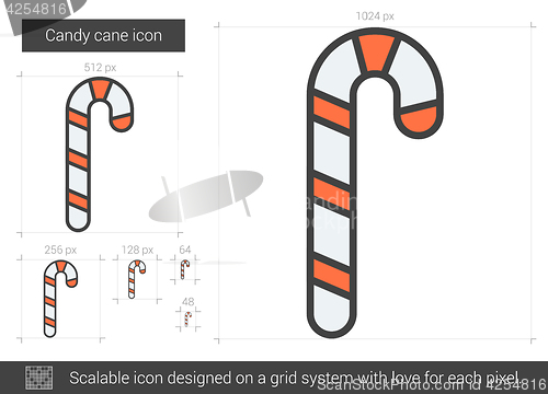 Image of Candy cane line icon.